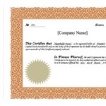 Stock Certificate Template Word