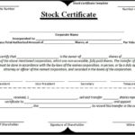 Stock Certificate Template Word