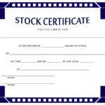Stock Certificate Template Word