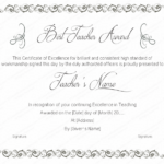 Teacher Of The Month Certificate Template