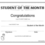 Teacher Of The Month Certificate Template