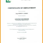 Template Of Certificate Of Employment