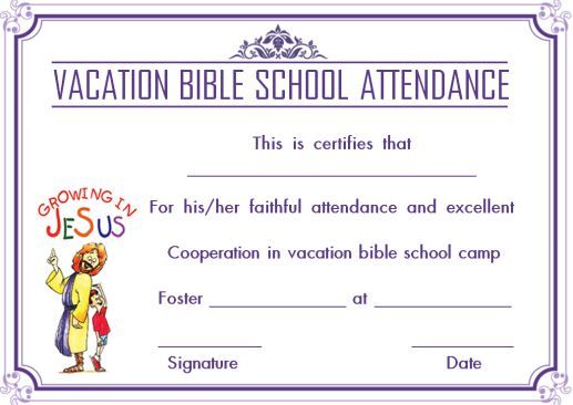 Vbs Certificate Template