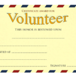 Volunteer Award Certificate Template