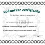 Volunteer Award Certificate Template