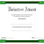 Volunteer Certificate Template