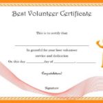 Volunteer Certificate Template