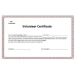 Volunteer Certificate Template