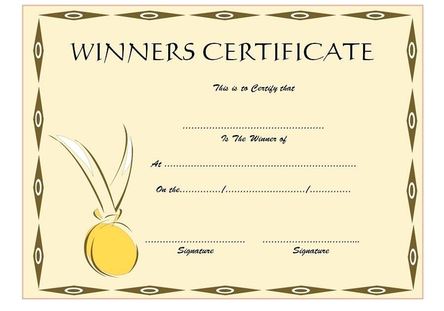 Winner Certificate Template