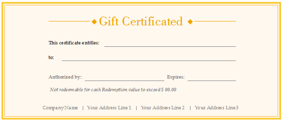 Custom Gift Certificate Template