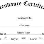 Attendance Certificate Template Word