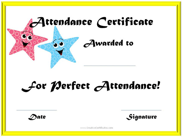 Attendance Certificate Template Word