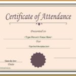 Attendance Certificate Template Word