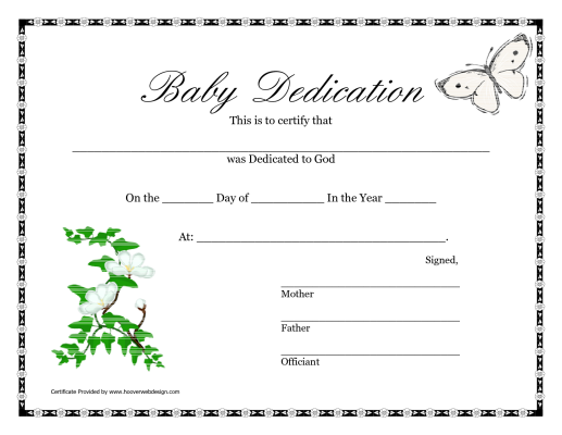 Baby Christening Certificate Template