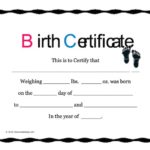 Birth Certificate Fake Template