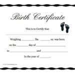 Birth Certificate Fake Template