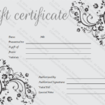 Black And White Gift Certificate Template Free