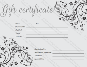 Black And White Gift Certificate Template Free (1) - TEMPLATES EXAMPLE ...