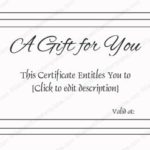 Black And White Gift Certificate Template Free