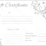 Black And White Gift Certificate Template Free