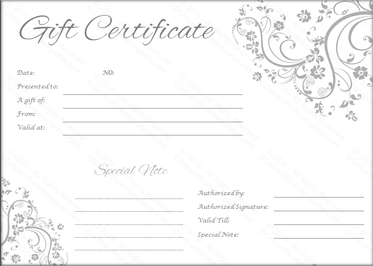 Black And White Gift Certificate Template Free (3) TEMPLATES EXAMPLE