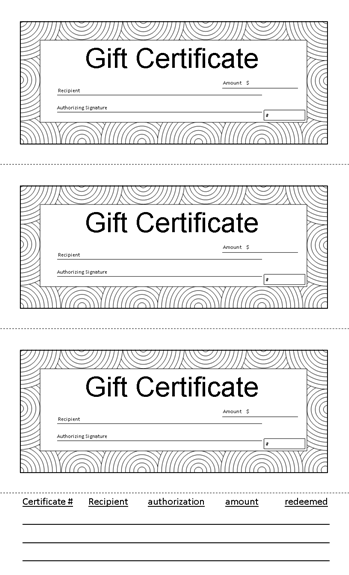 Black And White Gift Certificate Template Free