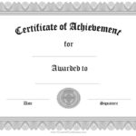 Blank Certificate Of Achievement Template