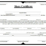 Blank Share Certificate Template Free