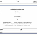 Blank Share Certificate Template Free