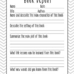 Book Report Template 4Th Grade