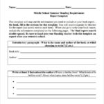 Book Report Template Middle School