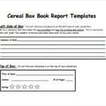 Cereal Box Book Report Template