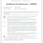 Certificate Of Conformance Template Free