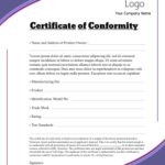 Certificate Of Conformity Template