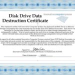 Certificate Of Disposal Template