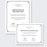 Certificate Of Disposal Template