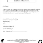 Certificate Of Disposal Template