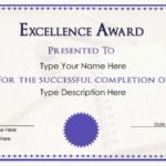 Certificate Of Excellence Template Free Download