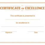 Certificate Of Excellence Template Free Download