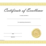 Certificate Of Excellence Template Free Download