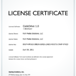 Certificate Of License Template