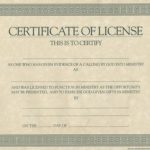 Certificate Of License Template