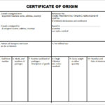 Certificate Of Origin Template Word