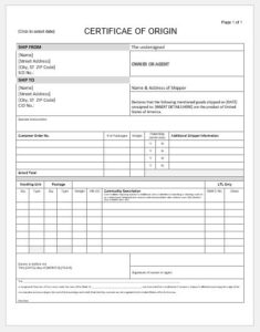 Image 2 for Certificate Of Origin Template Word