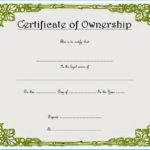 Certificate Of Ownership Template