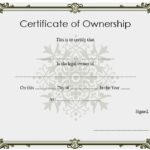 Certificate Of Ownership Template