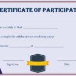 Certificate Of Participation In Workshop Template