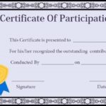 Certificate Of Participation In Workshop Template