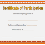 Certificate Of Participation Template Doc