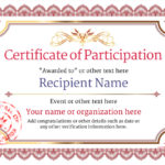 Certificate Of Participation Template Doc